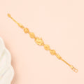 Elite Watch Design with Floral Pattern Gold Bracelet