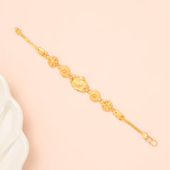 Elite Watch Design with Floral Pattern Gold Bracelet