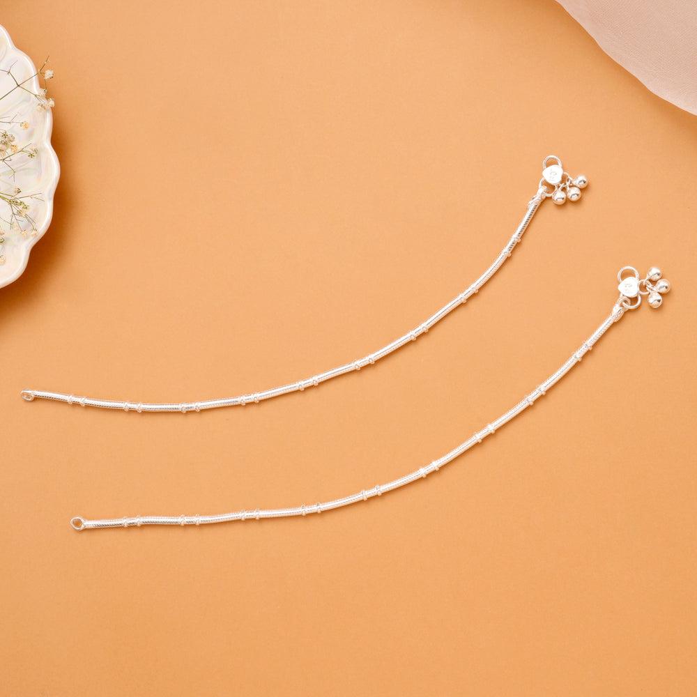 Silver Fancy Ball Chain Anklet