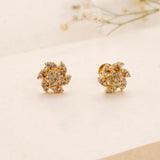 Stunning White Stone Kundan Golden Stud