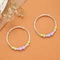 Lime Green & Lavender Bead Baby Silver Bangle
