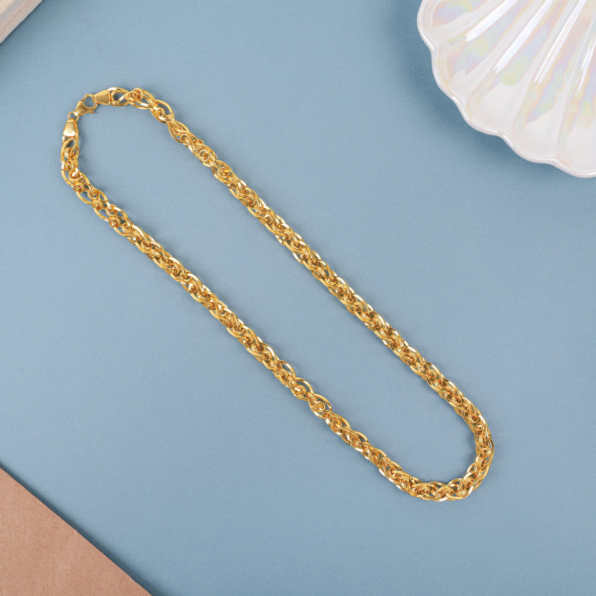 Bold Braided Twisted Gold Chain