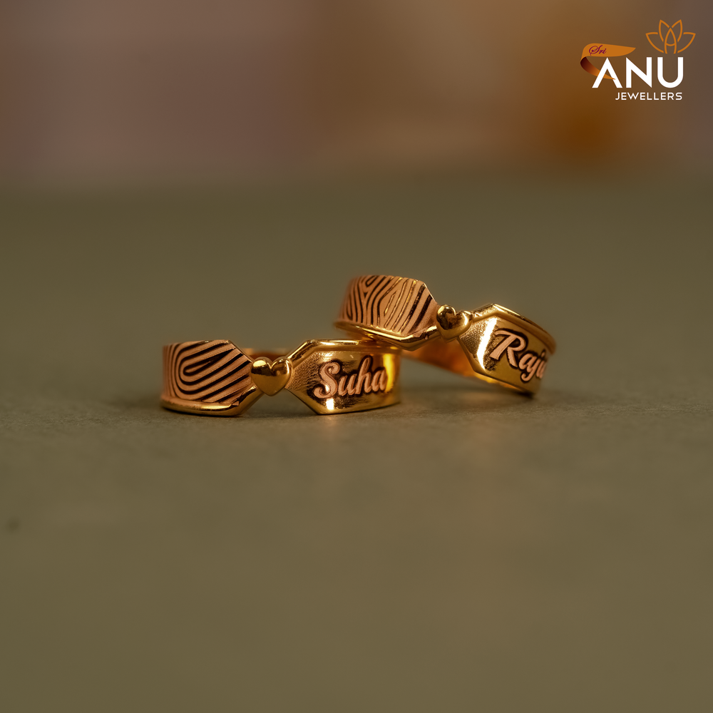 Customised Heart Fingerprint Gold Ring