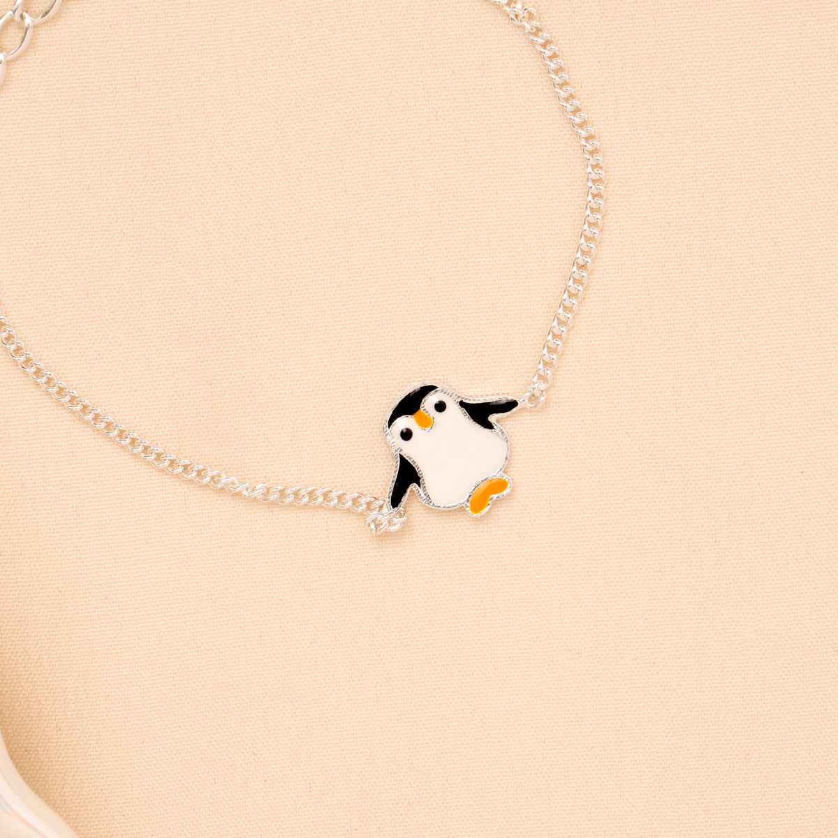 Penguin Enamel Baby Silver Bracelet