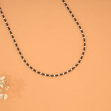 Minimal Black Beads Silver Chain