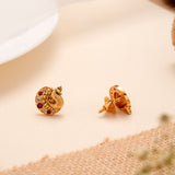 Elegant Antique Golden Peacock Ear Stud