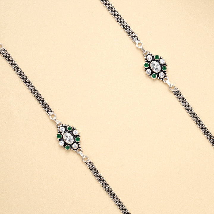 Antique Classic Temple Style Silver Anklet