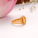 Dancing Ganesh Circle Design Golden Ring
