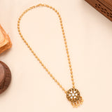 Blossom Floral Pendant with Golden Balls Necklace Set