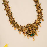 Gajalakshmi with Vinayagar Golden Bead Drop Haram