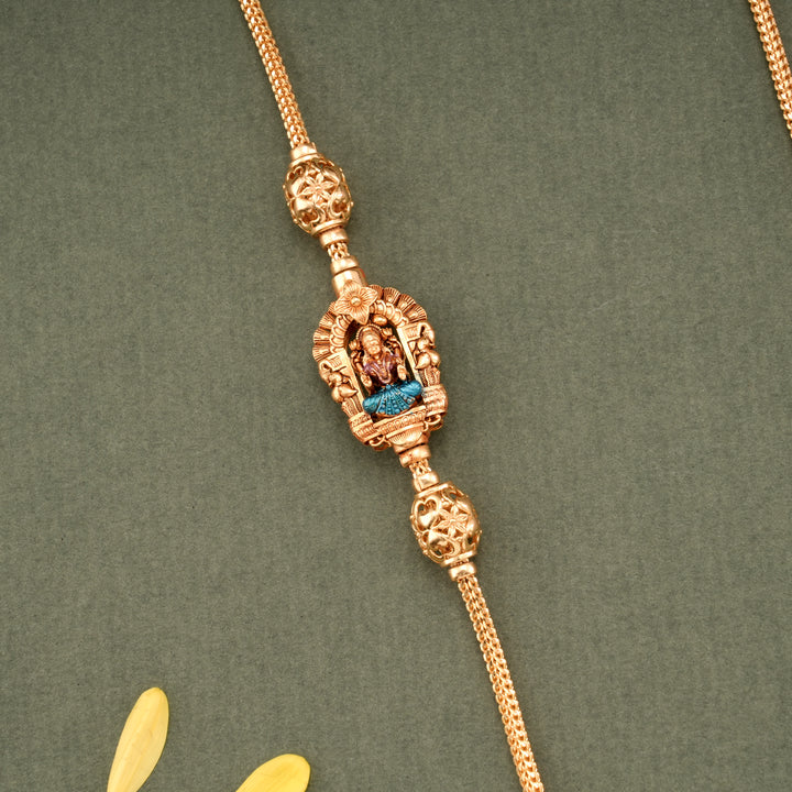 Antique Lakshmi Floral Peacock Mugappu Chain