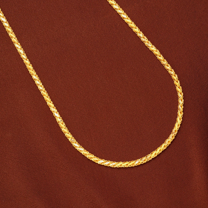 Elegant Leaf Pattern Gold Chain for Men