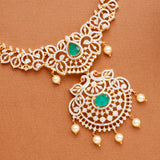 Classic Emerald with Pearl Drop Swarovski Necklace