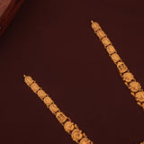 Temple Style Lakshmi Design Pearl Drop Gold Haram