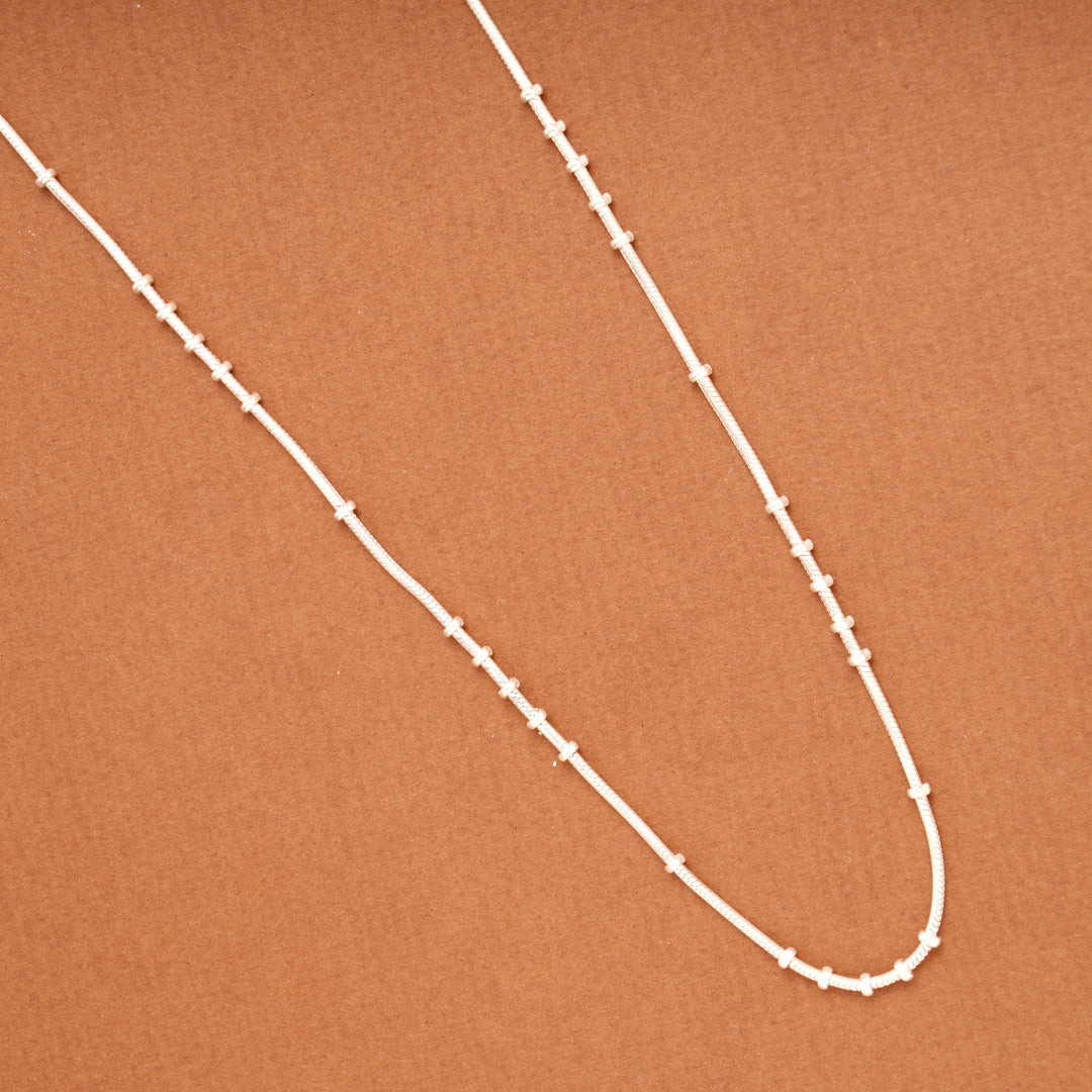 Tiny Charm Silver Bead Link Women’s Chain