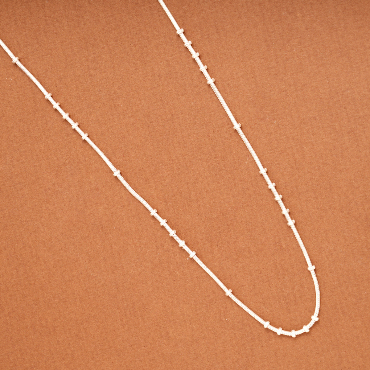 Tiny Charm Silver Bead Link Women’s Chain