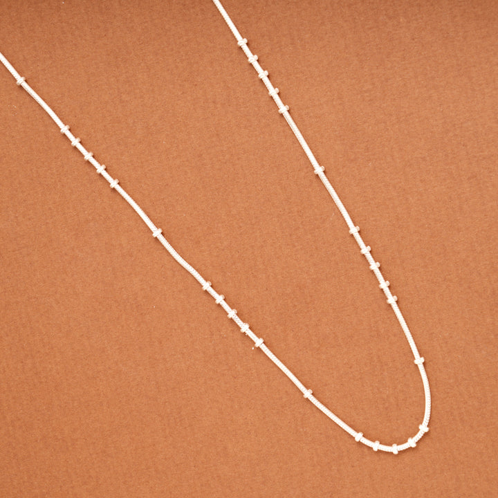 Tiny Charm Silver Bead Link Women’s Chain