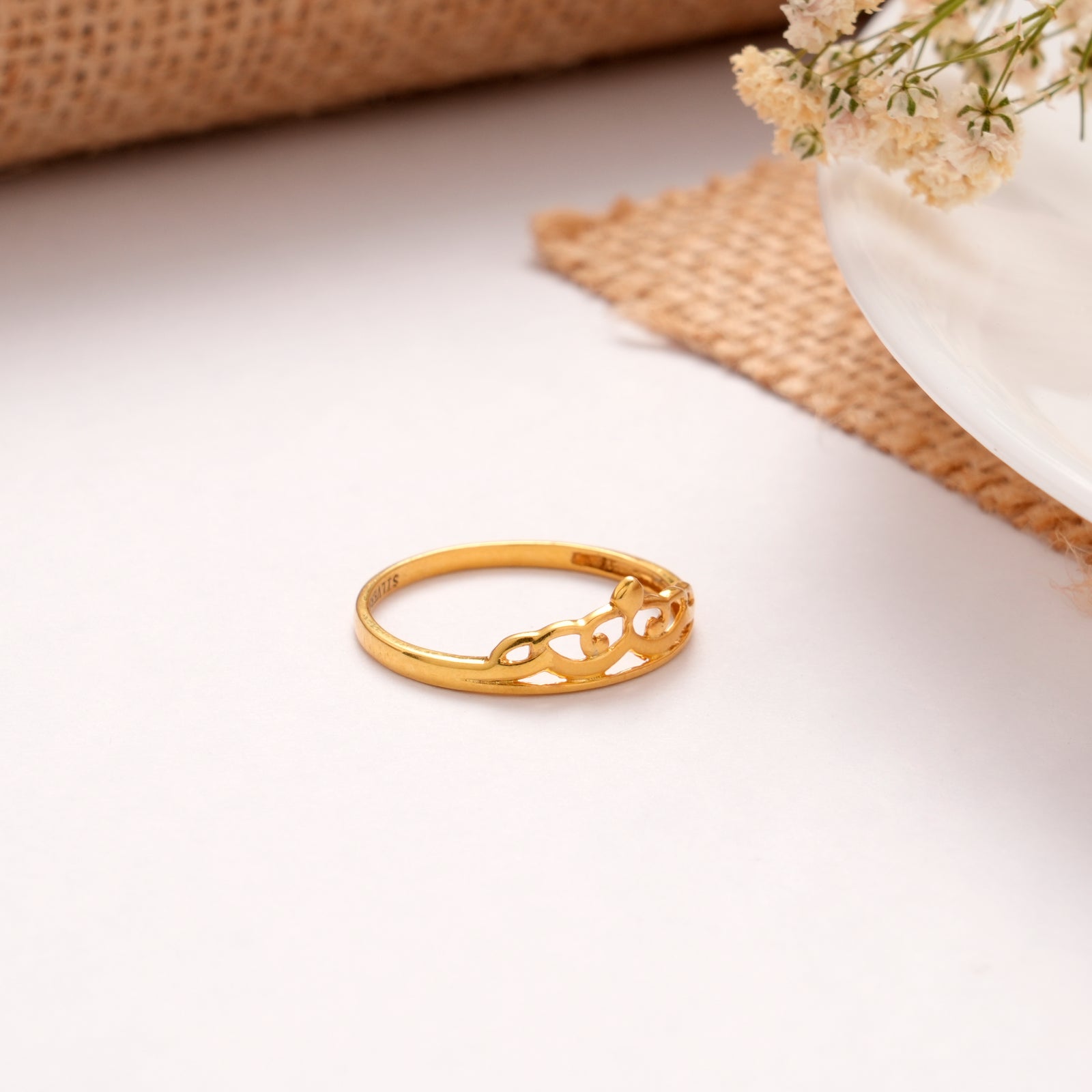 Royal Crown Pattern Golden Ring