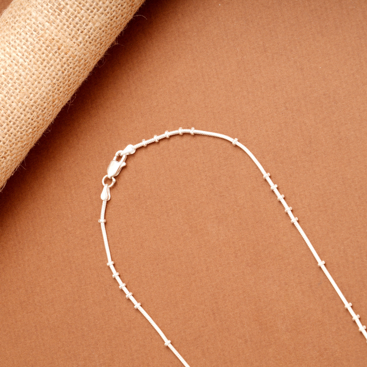 Tiny Charm Silver Bead Link Women’s Chain