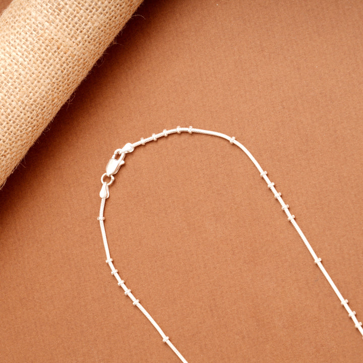 Tiny Charm Silver Bead Link Women’s Chain