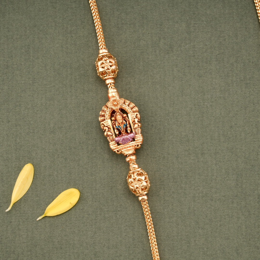 Antique Lakshmi Floral Peacock Mugappu Chain