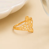 Statement Leaf Pattern Gold Ring