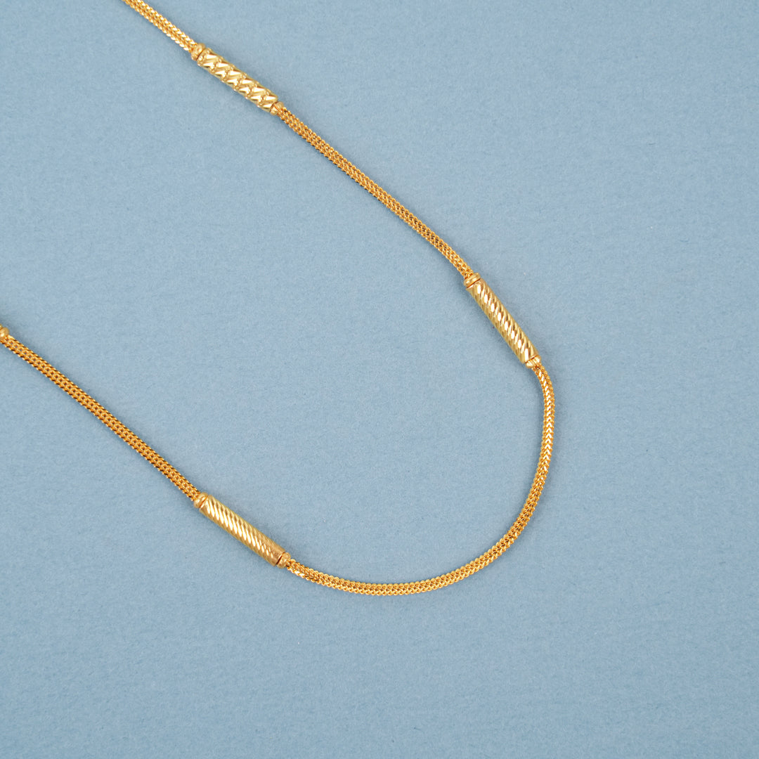 Premium Cylindrical Pattern Gold Necklace