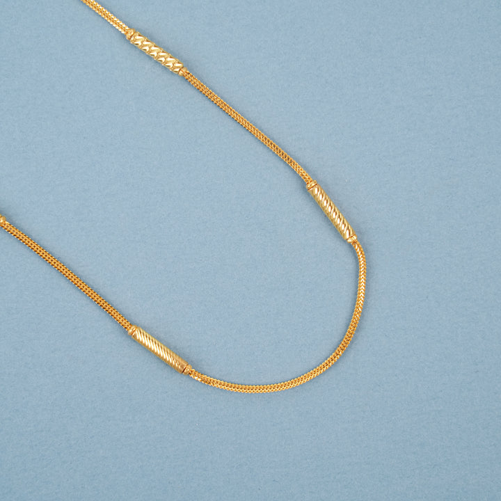 Premium Cylindrical Pattern Gold Necklace