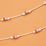 Ruby Crystal Charm Silver Anklet