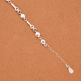 Minimalist Heart and Circular Bead Silver Bracelet