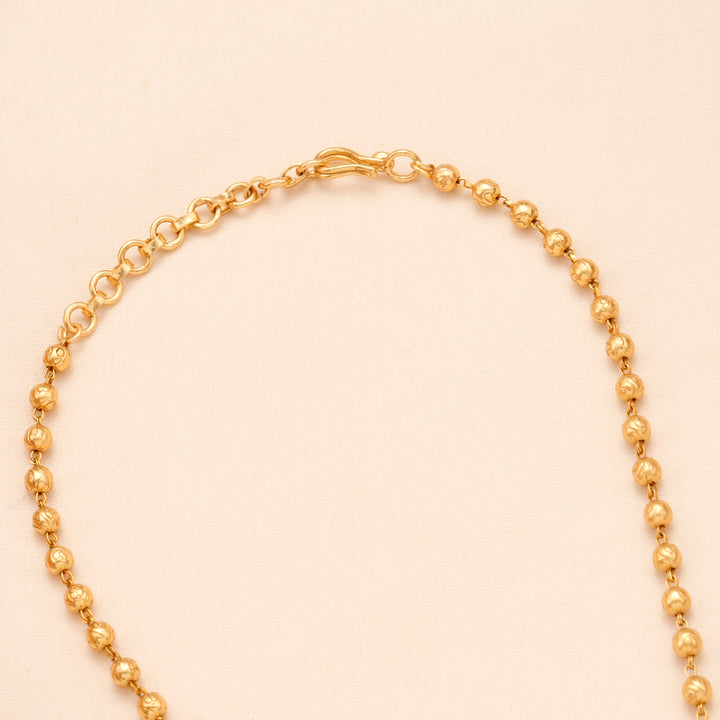 Blossom Floral Pendant with Golden Balls Necklace Set