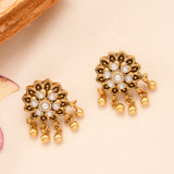 Blossom Floral Pendant with Golden Balls Necklace Set