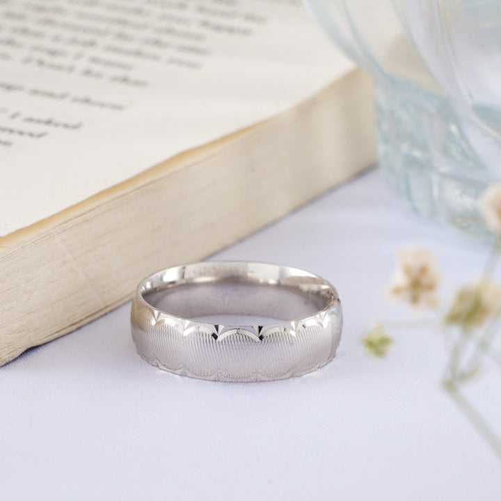 V-Shape Wave Design Silver Men Ring