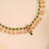 Emerald Oval Shape Lakshmi Necklace