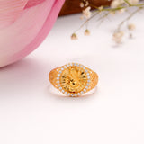 Dancing Ganesh Circle Design Golden Ring