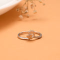 Tiny Charm Heart Floral Silver Ring