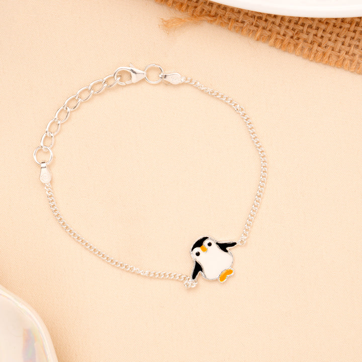 Penguin Enamel Baby Silver Bracelet