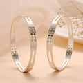 Regal White Stone Silver Bangle