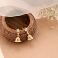Leaf Shape with Bell Drop Golden Jhumka