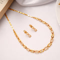 Geometric Sparkling Link Gold Plated Necklace Set