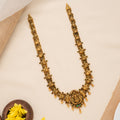 Gajalakshmi with Vinayagar Golden Bead Drop Haram