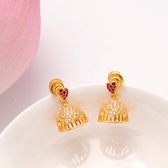 Ruby Heart Bell Shape Golden Jimikki