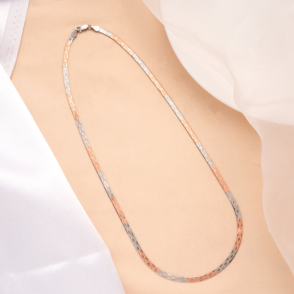 Minimalist Dual Tone Silver Chain