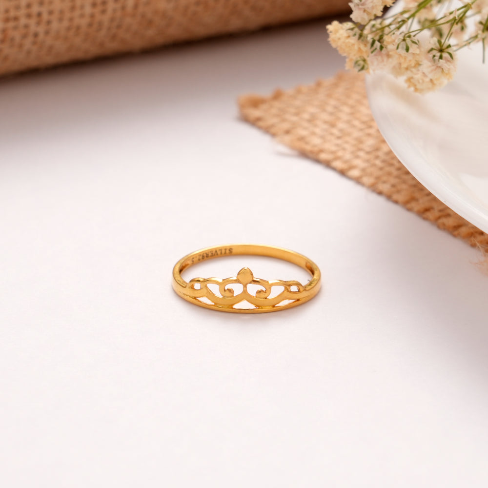 Royal Crown Pattern Golden Ring