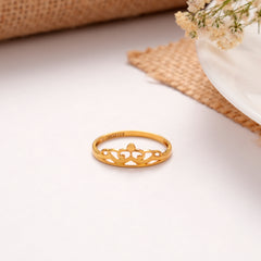 Royal Crown Pattern Golden Ring