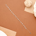 Minimalist Heart and Circular Bead Silver Bracelet