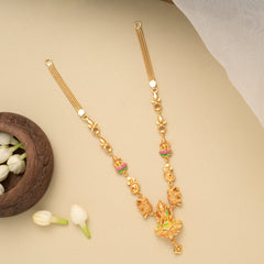 Goddess Gaja Lakshmi Golden Necklace