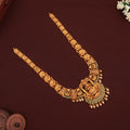 Temple Style Lakshmi Design Pearl Drop Gold Haram