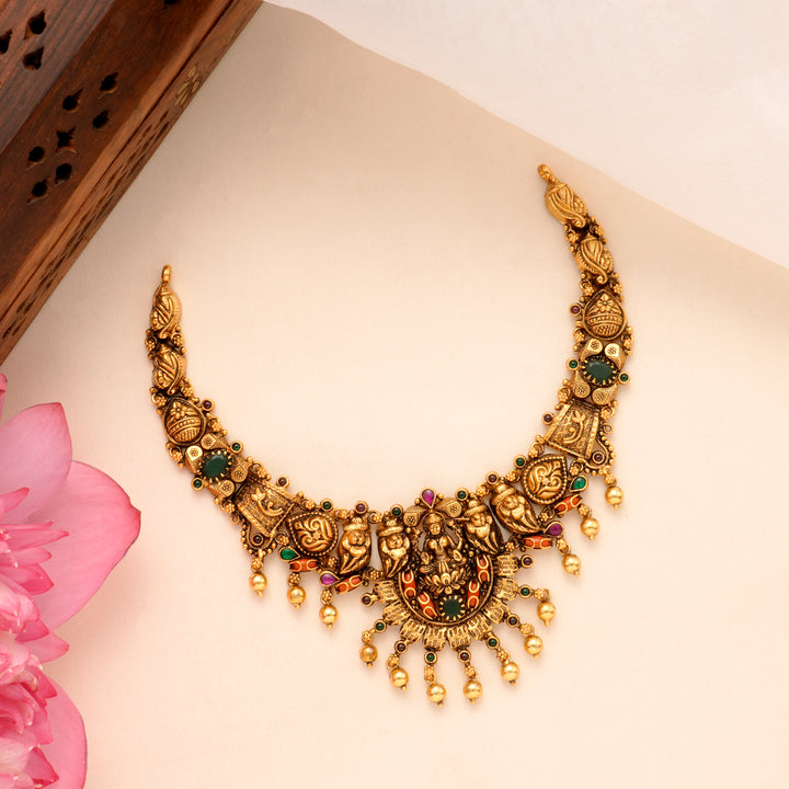 Antique Emerald Lakshmi Necklace