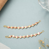 Bridal Red and White Stone Gold Mattal